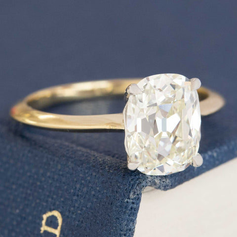 2.28ct Elongated Old Mine Cut Diamond Solitaire, GIA  L VVS2