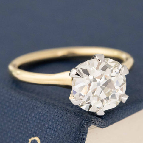 2.28ct Old Mine Cut Diamond Solitaire, GIA L