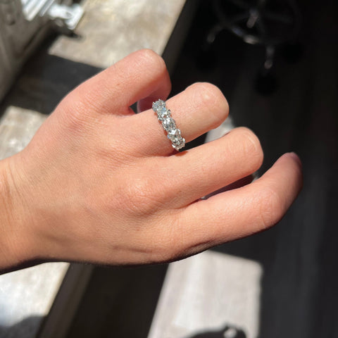 2.28ctw French Cut Diamond 5-Stone Half-Hoop Band