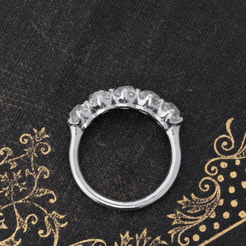 2.28ctw French Cut Diamond 5-Stone Half-Hoop Band