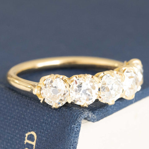 2.28ctw Old Mine Cut Diamond 5-Stone Band