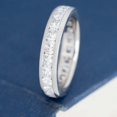 2.28ctw east-west radiant cut diamond channel set eternity band in platinum – alternate view 3