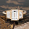 2.30ctw Carre Cut Diamond Trilogy Ring, GIA H IF