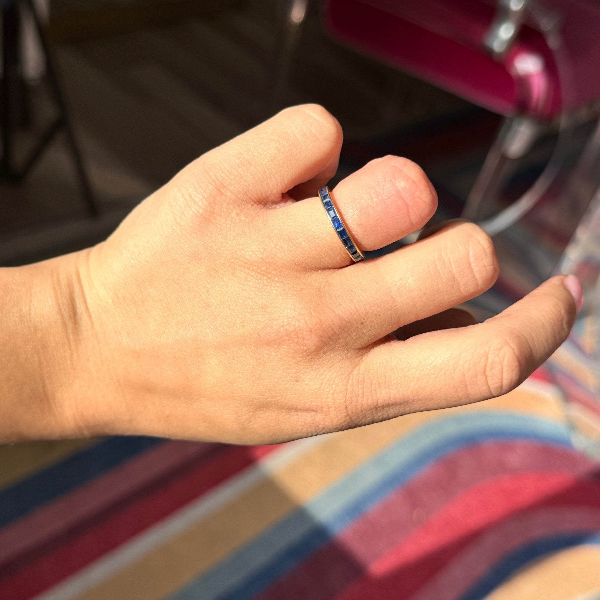 2.30ctw RARE Vintage Sapphire Eternity Band, by Cartier London