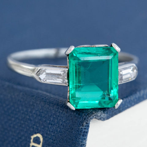 2.31ct Art Deco Colombian Ring, GIA