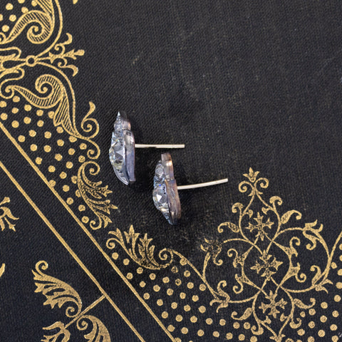 2.31ctw Victorian Diamond Leaf Motif Stud Earrings