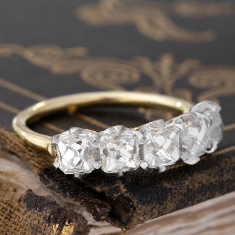 2.32ctw French Cut Diamond 5-Stone Half-Hoop Band