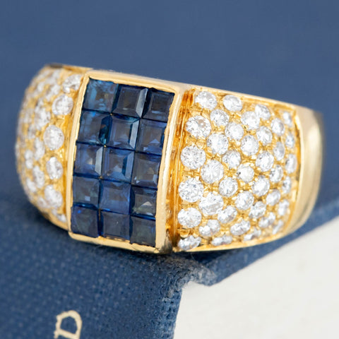 2.35ctw Diamond & Sapphire Cluster Ring, by Boucheron