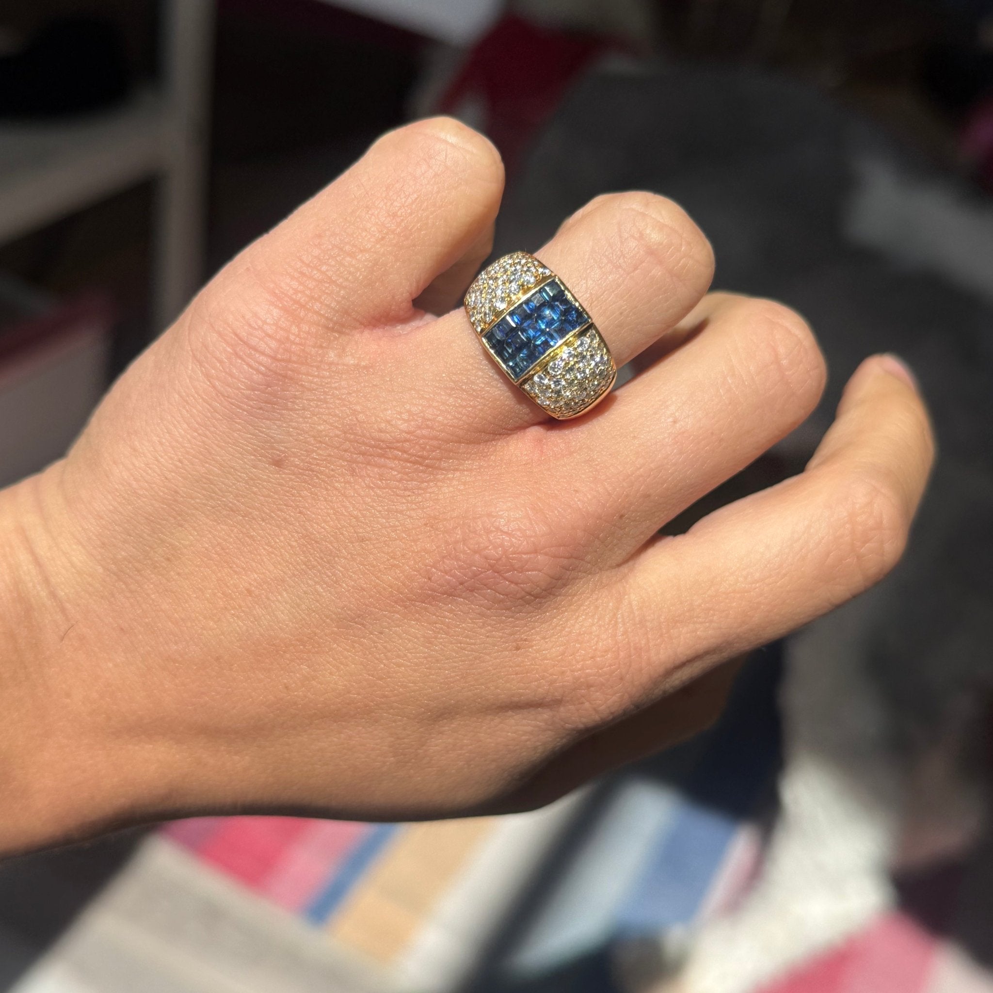 2.35ctw Diamond & Sapphire Cluster Ring, by Boucheron