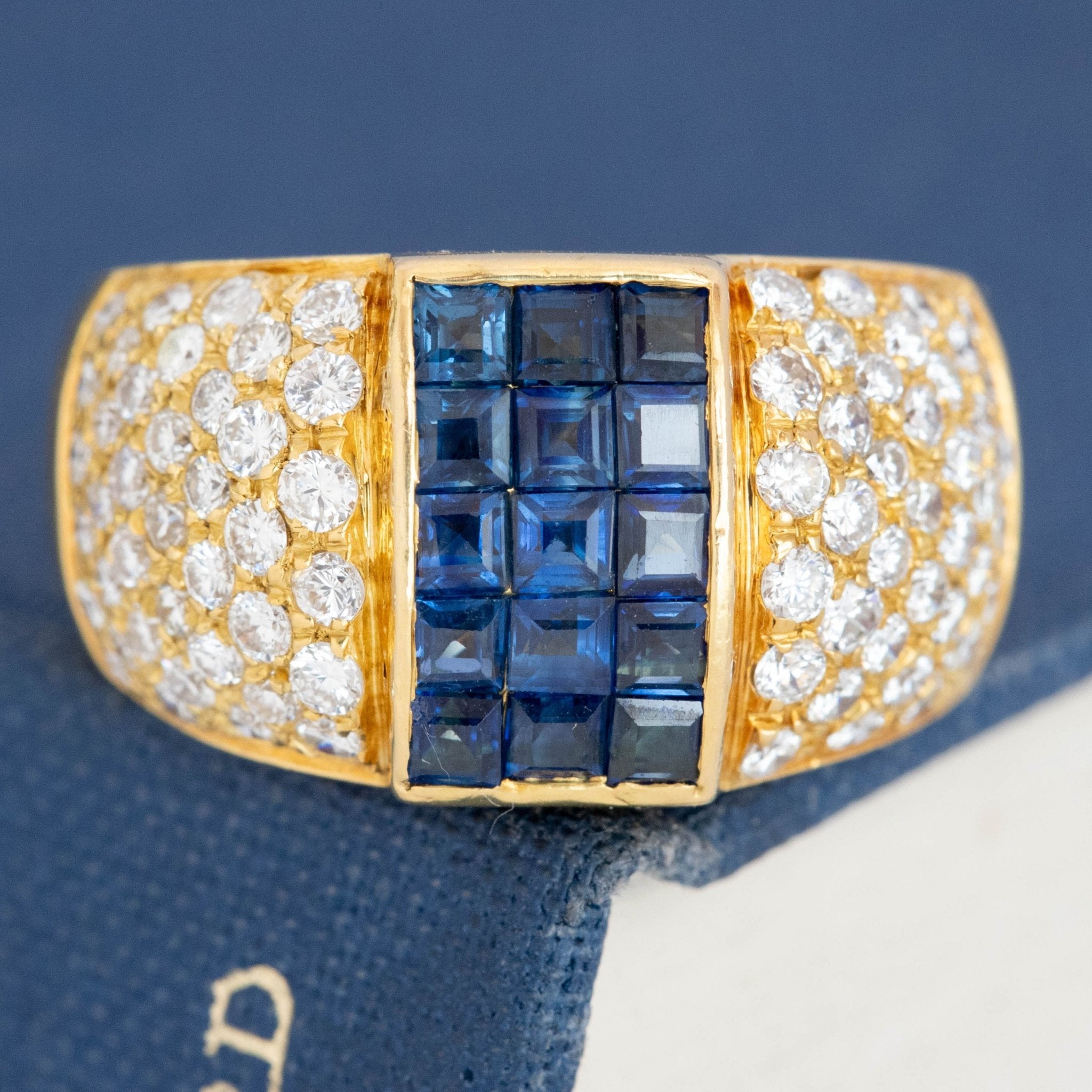 S　BERNACHON 2.35ctw Diamond & Sapphire Cluster Ring, by Boucheron – Jewels by