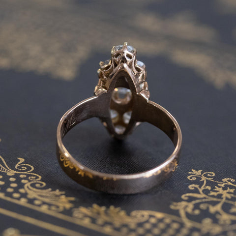 2.35ctw Old Mine and Cushion Cut Victorian Cluster Ring