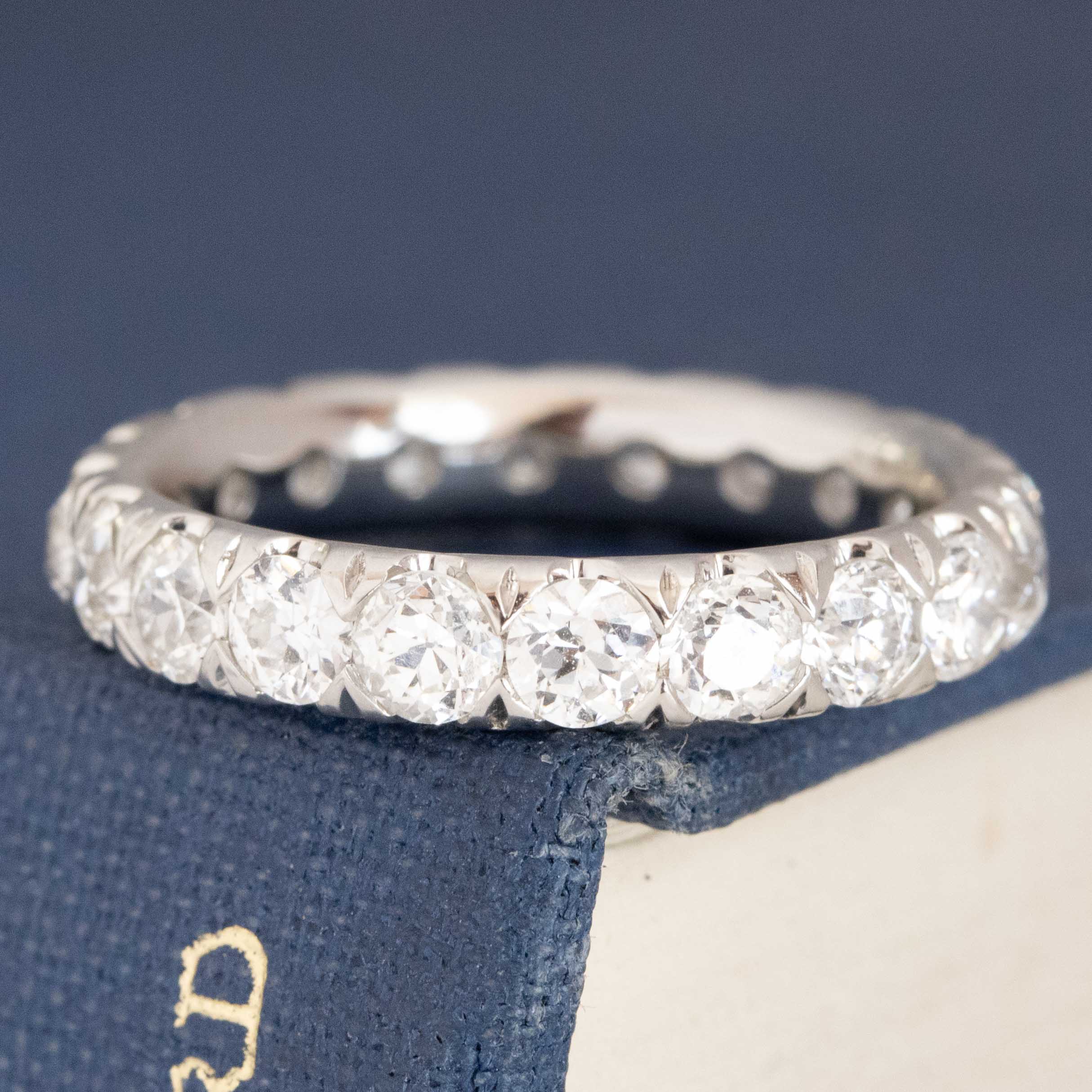 2.42ctw Old European Cut Diamond Eternity Band