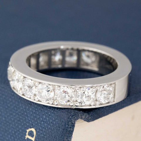 2.44ctw Old European Cut Diamond Half-Eternity Band
