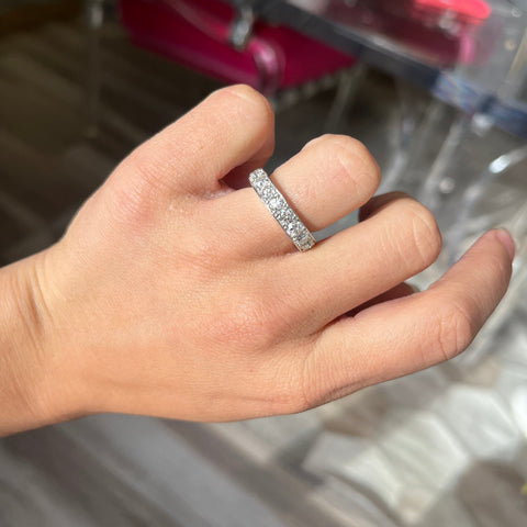 2.44ctw Old European Cut Diamond Half-Eternity Band