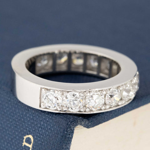 2.44ctw Old European Cut Diamond Half-Eternity Band
