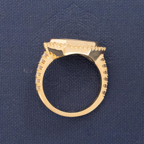 2.45ctw Shield Cut Diamond Halo Ring