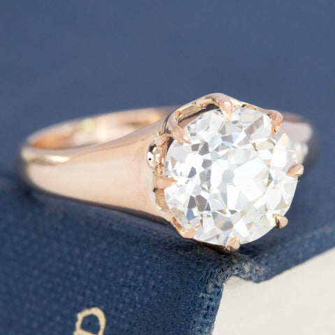 2.46ct Old European Cut Diamond Antique Solitaire, GIA K VS2