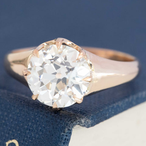 2.46ct Old European Cut Diamond Antique Solitaire, GIA K VS2