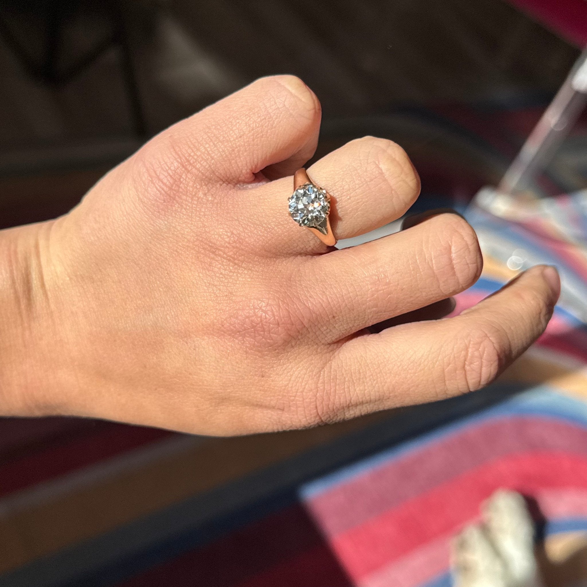 2.46ct Old European Cut Diamond Antique Solitaire, GIA K VS2