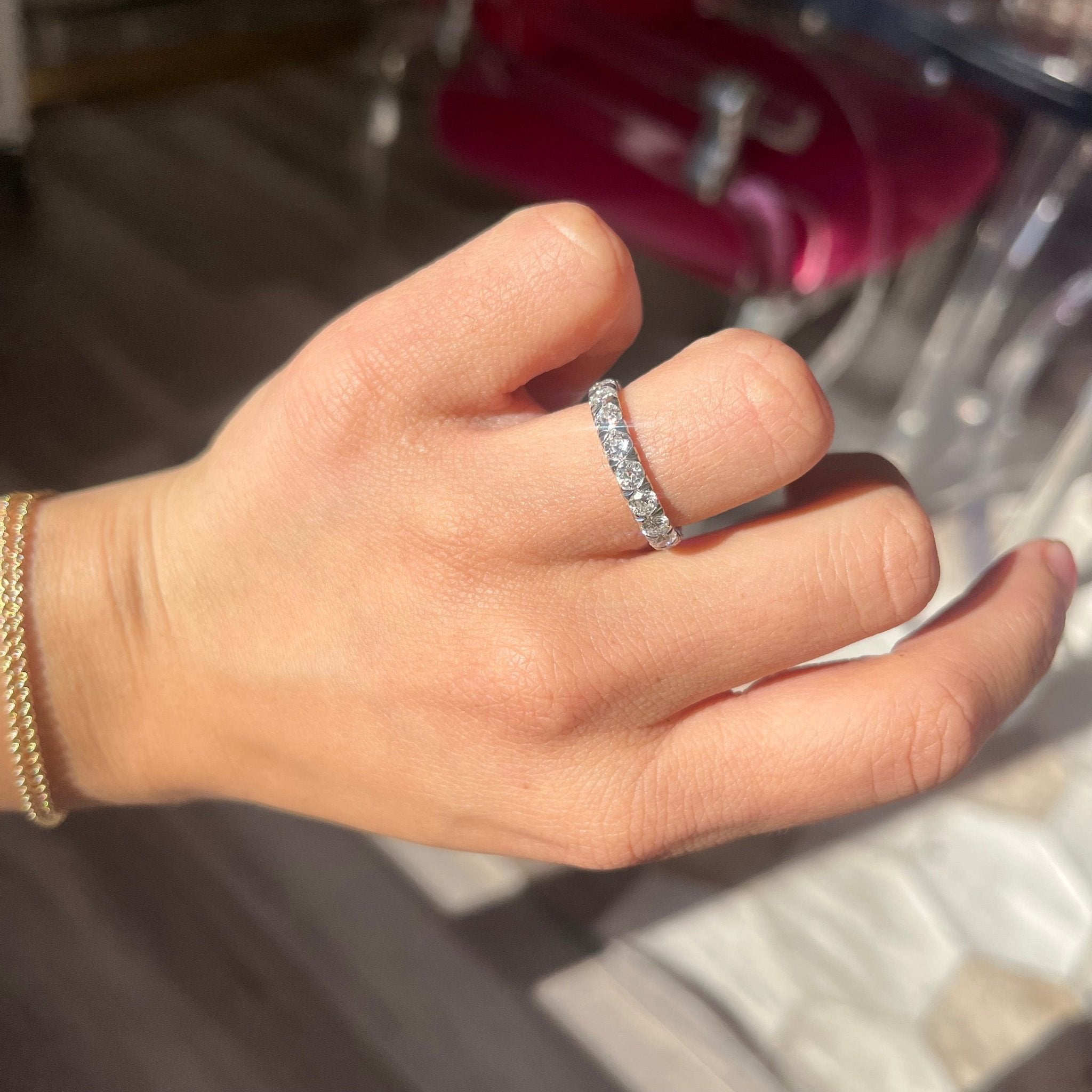 2.46ctw Old European Cut Diamond Eternity Band