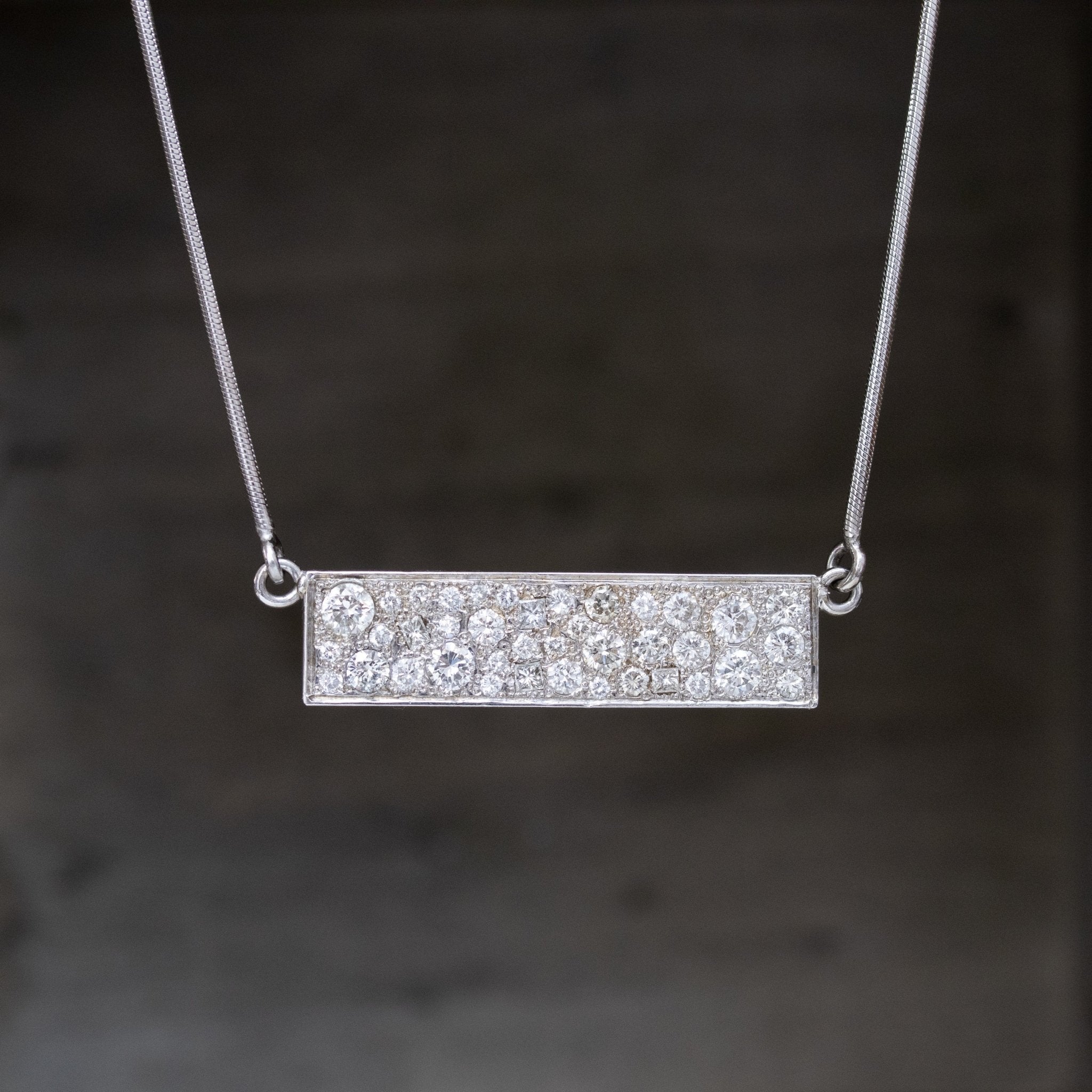 2.47ctw Diamond Plaque Necklace