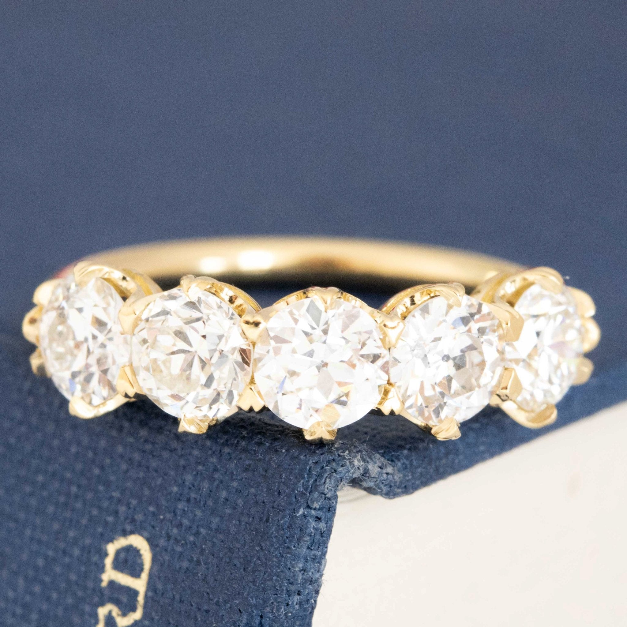 2.48ctw Old European Cut Diamond 5-Stone Band