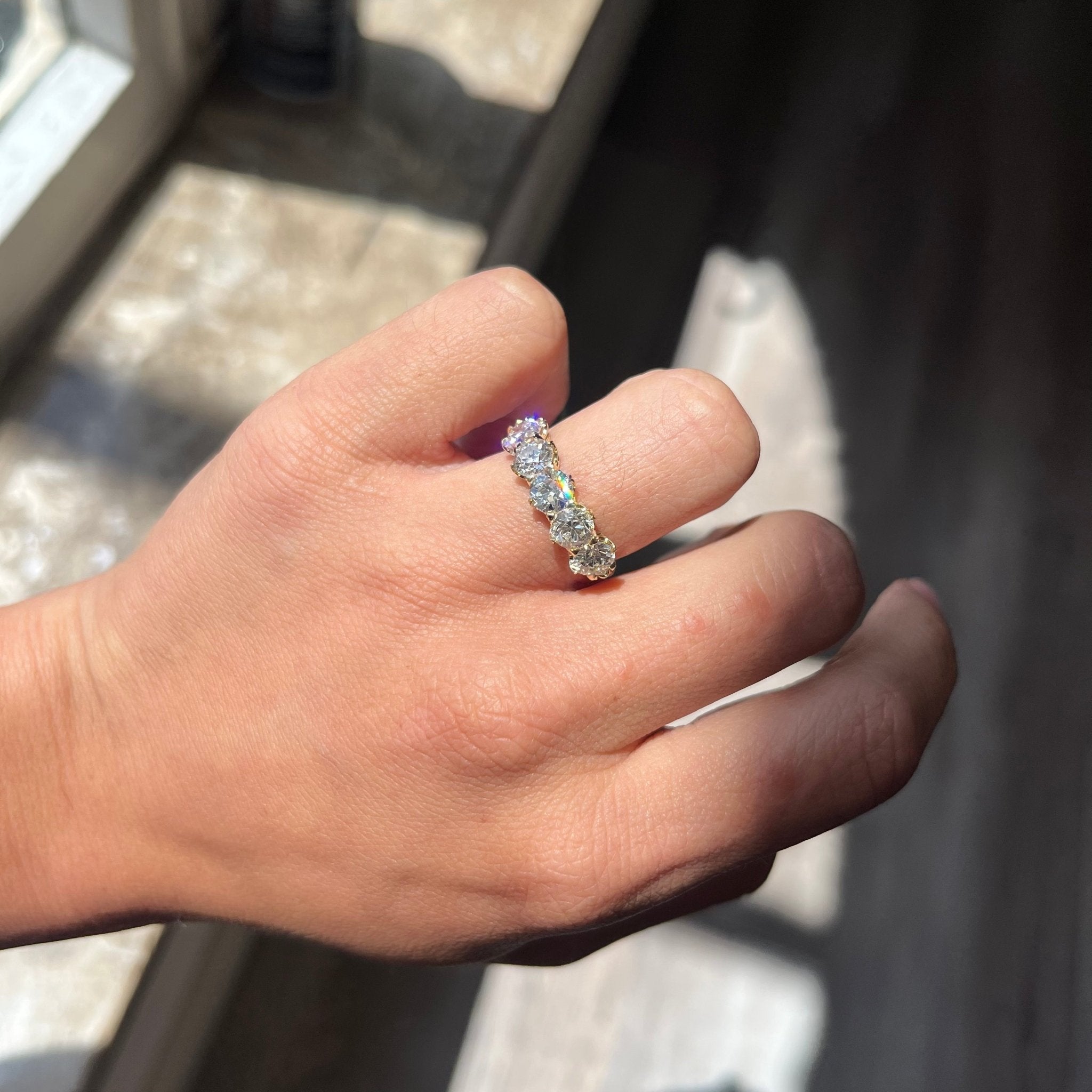 2.48ctw Old European Cut Diamond 5-Stone Band