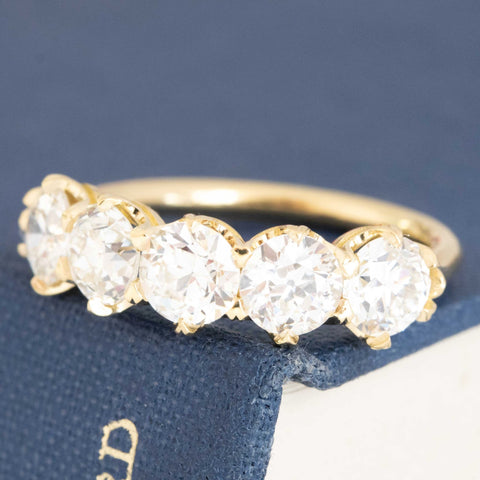 2.48ctw Old European Cut Diamond 5-Stone Band