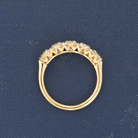 2.48ctw Old Mine Cut Diamond 5-Stone Half-Hoop Band