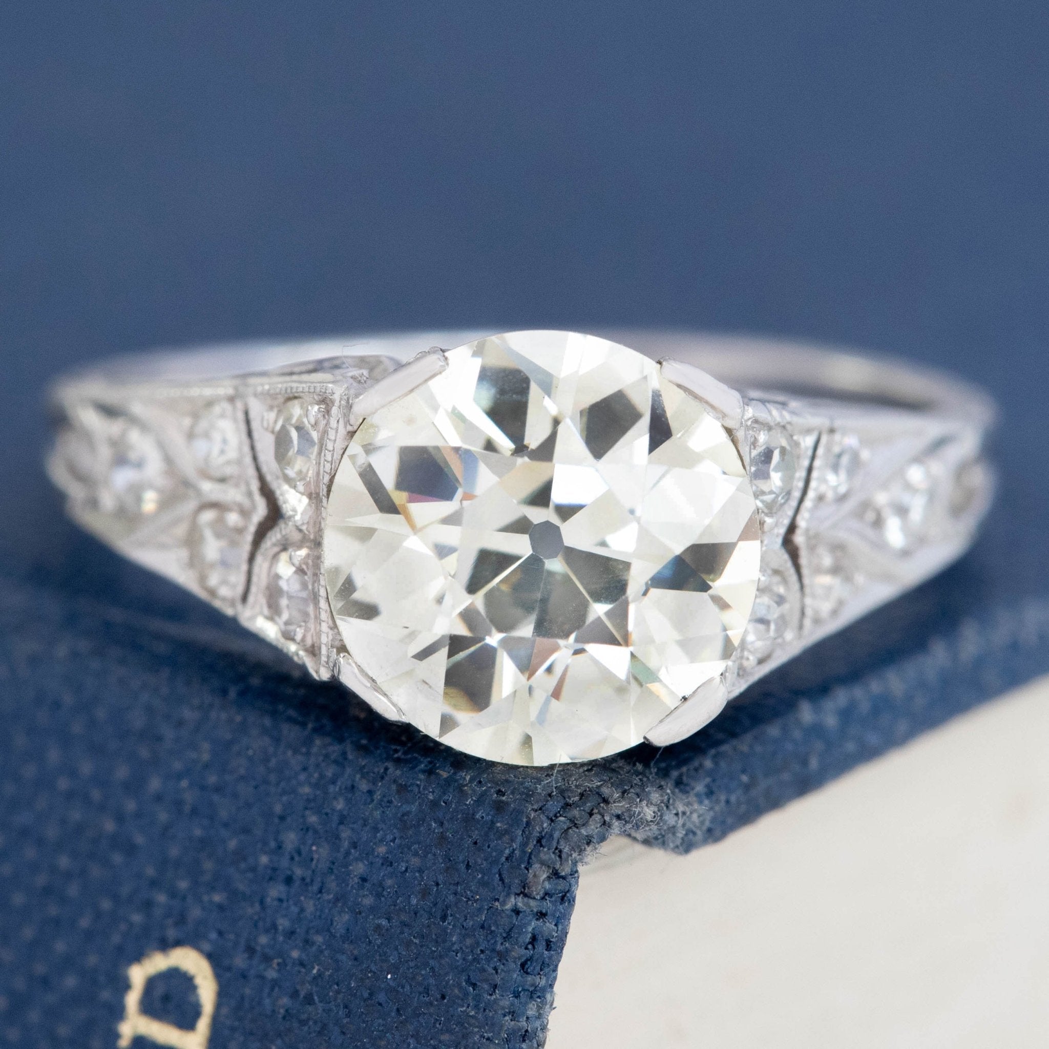 2.49ct Art Deco Old European Cut Diamond Ring, GIA N VS1