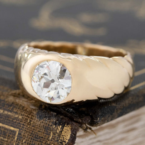 2.49ct Old European Cut Diamond Solitaire, GIA, French