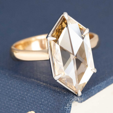 2.50ct Hexagonal Portrait Cut Diamond Solitaire