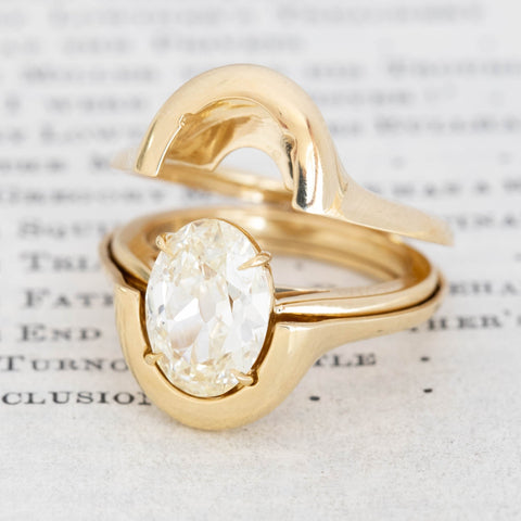 2.50ct Oval Cut Diamond Solitaire with Jacket, GIA N SI2