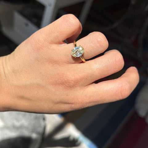 2.50ct Oval Cut Diamond Solitaire with Jacket, GIA N SI2