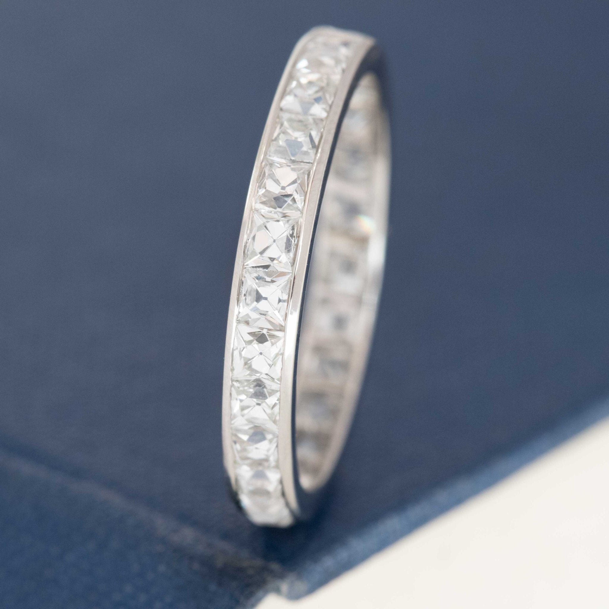 Platinum eternity ring with antique French-cut diamonds