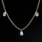 2.50ctw Pear Rose Cut Diamond Station Necklace