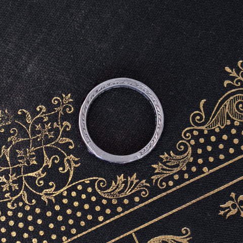 2.50ctw Vintage Ruby Engraved Eternity Ring