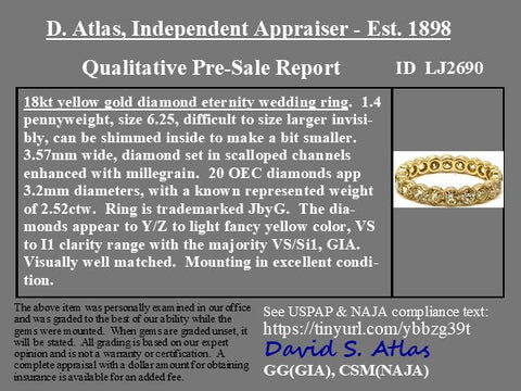 2.52ctw Old European Cut Diamond Half Bezel Eternity