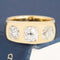 2.53ctw Old Mine & Old European Cut Diamond Flush Set Trilogy Ring