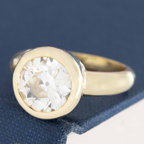 2.54ct Old European Cut Diamond Bezel Solitaire, GIA