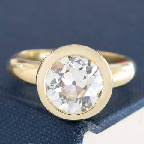 2.54ct Old European Cut Diamond Bezel Solitaire, GIA
