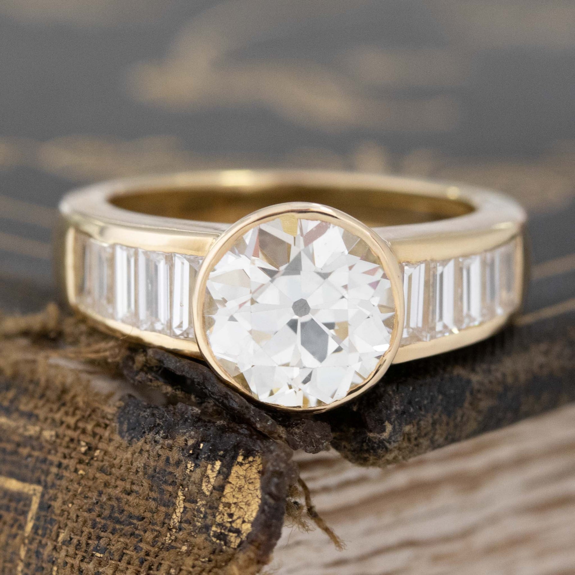 Vintage Old European Cut Diamond Ring, French