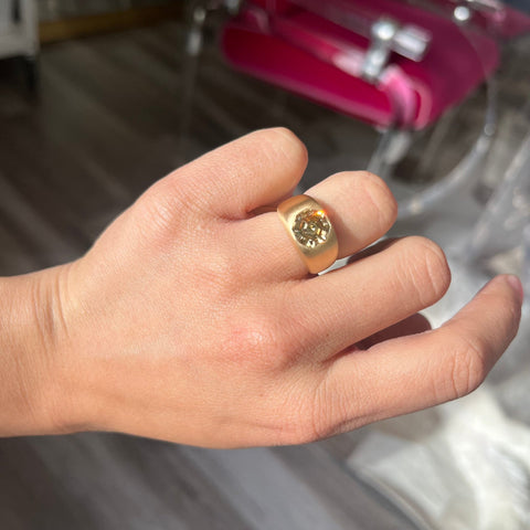 2.55ct Octagonal Cut Diamond Bezel Ring