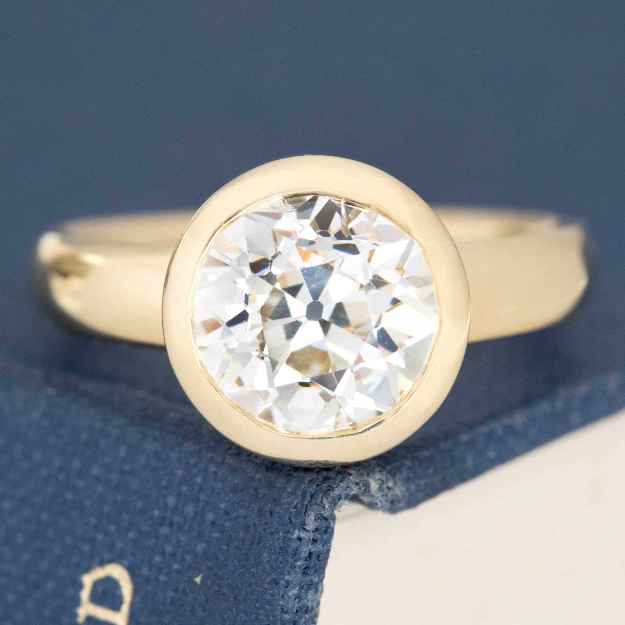 2.56ct Old European Cut Diamond Bezel Solitaire, GIA