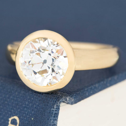 2.56ct Old European Cut Diamond Bezel Solitaire, GIA