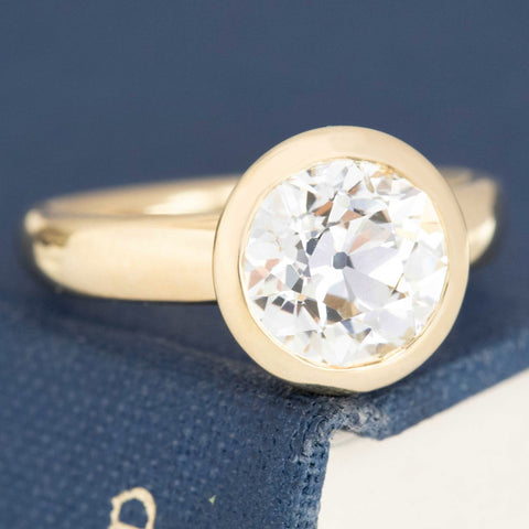 2.56ct Old European Cut Diamond Bezel Solitaire, GIA