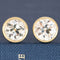 2.56ctw Old European Cut Diamond Bezel Stud Earrings