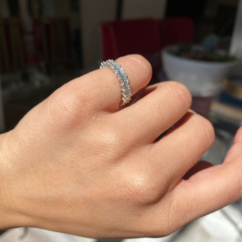 2.58ctw Emerald Cut Diamond Yin + Yang Eternity Band