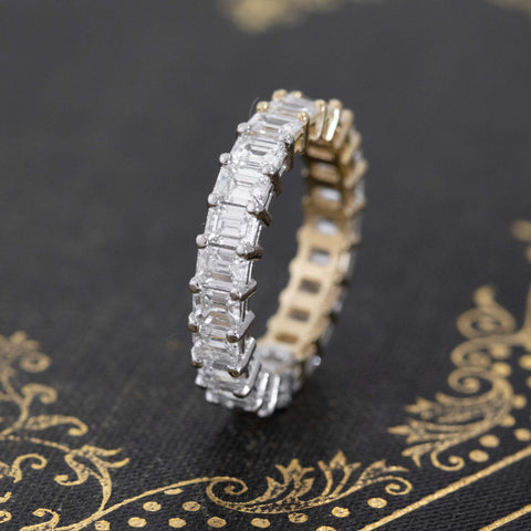 2.58ctw Emerald Cut Diamond Yin + Yang Eternity Band