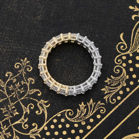 2.58ctw Emerald Cut Diamond Yin + Yang Eternity Band